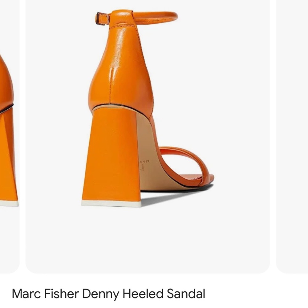 Marc Fisher Denny Leather Sandal 7.5 Orange - Picture 7 of 14